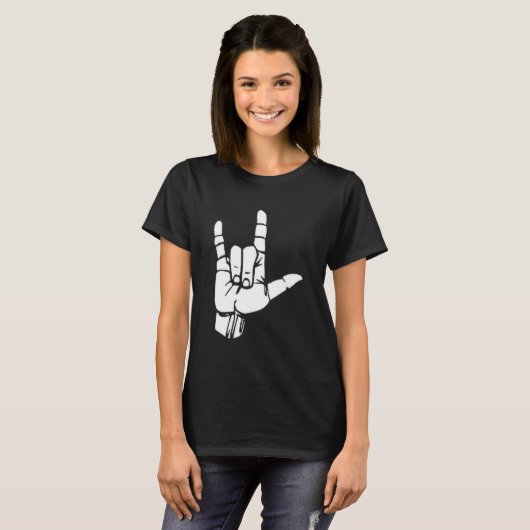 Asl I Love You Gift American Sign Language Tee Pre (Vorne ganz)