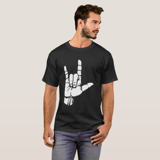 Asl I Love You Gift American Sign Language Tee Pre (Vorne ganz)