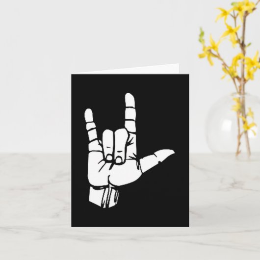 Asl I Love You Gift American Sign Language Tee Pre Karte (Gelbe Blume)