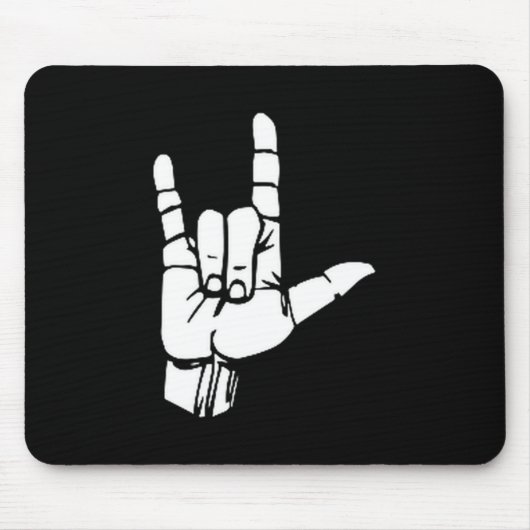 Asl I Love You Gift American Sign Language Tee Pre Mousepad (Vorne)