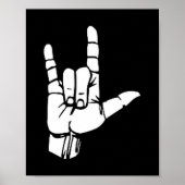 Asl I Love You Gift American Sign Language Tee Pre Poster (Vorne)