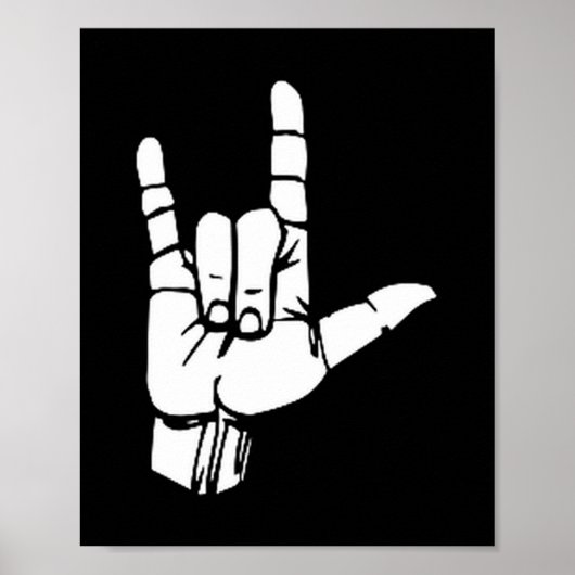 Asl I Love You Gift American Sign Language Tee Pre Poster (Vorne)