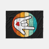 Asl I Love You, Sign Language Heart Love Valentine Fleecedecke (Vorderseite (Horizontal))