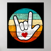 Asl I Love You, Sign Language Heart Love Valentine Poster (Vorne)