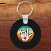 Asl I Love You, Sign Language Heart Love Valentine Schlüsselanhänger (Vorderseite)