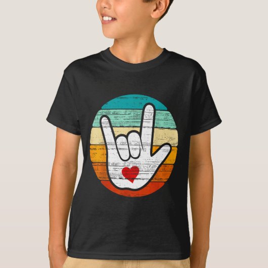 Asl I Love You, Sign Language Heart Love Valentine T-Shirt (Vorderseite)