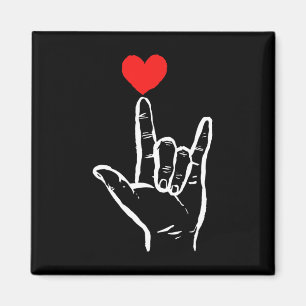 Asl Ich Liebe Dich Hand Herz Amerikanische Gebärde Magnet