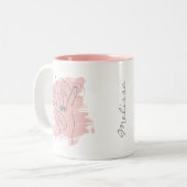 ASL-Illustrierte Tasse - Rosa Personalisiert (Vorderseite Links)