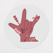 ASL ILY Design - Liebe verwundet, aber noch stark Etiketten (Design 2)