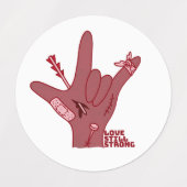 ASL ILY Design - Liebe verwundet, aber noch stark Etiketten (Design 1)