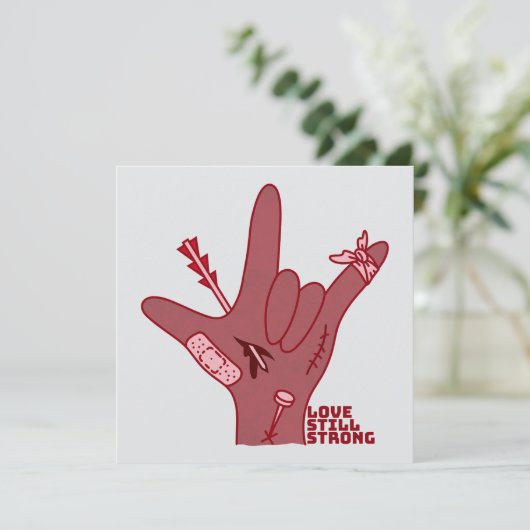 ASL ILY Design - Liebe verwundet, aber noch stark Karte (Stehend Vorderseite)
