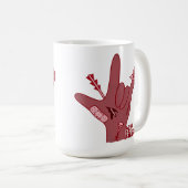 ASL ILY Design - Love Wounded But Still Strong Kaffeetasse (VorderseiteRechts)