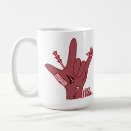 ASL ILY Design - Love Wounded But Still Strong Kaffeetasse