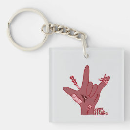 ASL ILY Design - Love Wounded But Still Strong Schlüsselanhänger