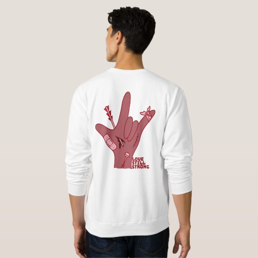 ASL ILY Design - Love Wounded But Still Strong Sweatshirt (Schwarz voll)
