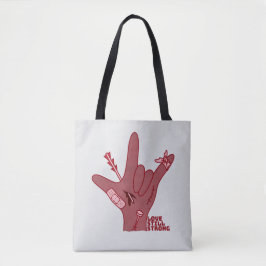 ASL ILY Design - Love Wounded But Still Strong Tasche