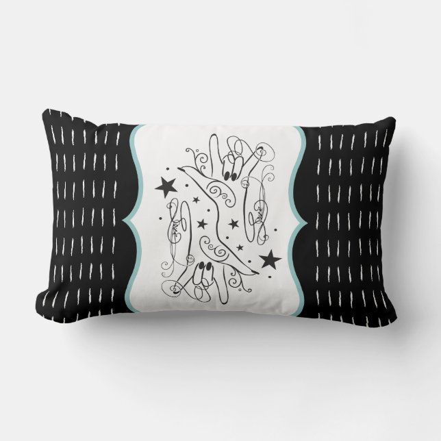 ASL ILY Handsign Pillow Lendenkissen (Vorderseite)