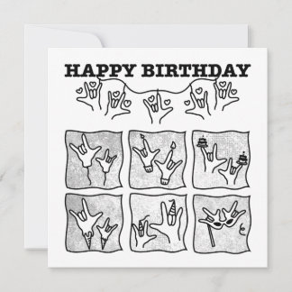 ASL ILY Obsession - Alles Gute zum Geburtstag!  Einladung