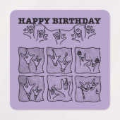 ASL ILY Obsession - Happy Birthday! Etiketten (Design 1)