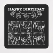ASL ILY Obsession - Happy Birthday!  Etiketten (Design 1)