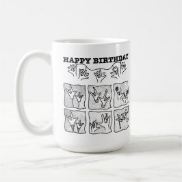 ASL ILY Obsession - Happy Birthday!  Kaffeetasse