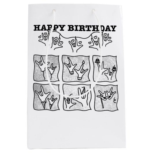 ASL ILY Obsession - Happy Birthday!  Mittlere Geschenktüte (Vorderseite)