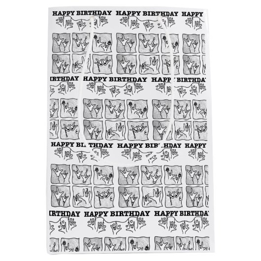 ASL ILY Obsession - Happy Birthday!  Mittlere Geschenktüte (Vorderseite)