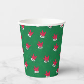 ASL ILY Santa Glove red paper cups Pappbecher (Vorderseite)