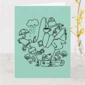 ASL ILY Thanks – Autumn Vibes Karte (Gelbe Blume)