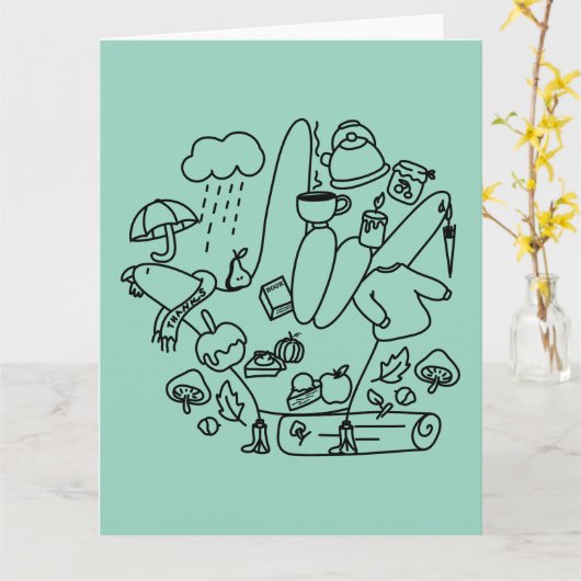 ASL ILY Thanks – Autumn Vibes Karte (Gelbe Blume)