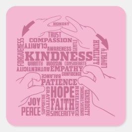 ASL - Innere Schönheit - Deaf Culture "Vee Vee Des Quadratischer Aufkleber