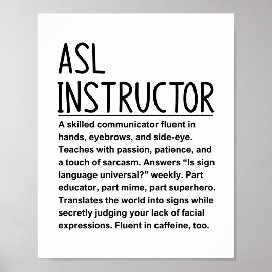 Asl instructor poster (Vorne)