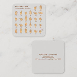 ASL Interpreter Quadratische Visitenkarte