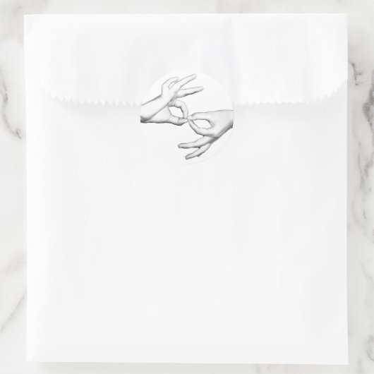 ASL Interpreter Runder Aufkleber (Tasche)