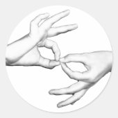 ASL Interpreter Runder Aufkleber (Vorderseite)
