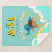 ASL ist meine Supermacht Sherpadecke (Vorderseite (Horizontal))