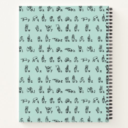 ASL Jade // American Sign Language Alphabet Notizbuch (Rückseite)