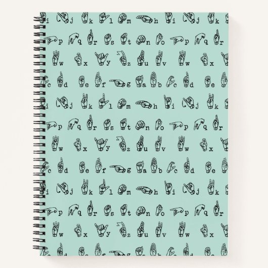 ASL Jade // American Sign Language Alphabet Notizbuch (Vorderseite)