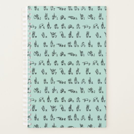 ASL Jade // American Sign Language Alphabet Planer (Vorderseite)