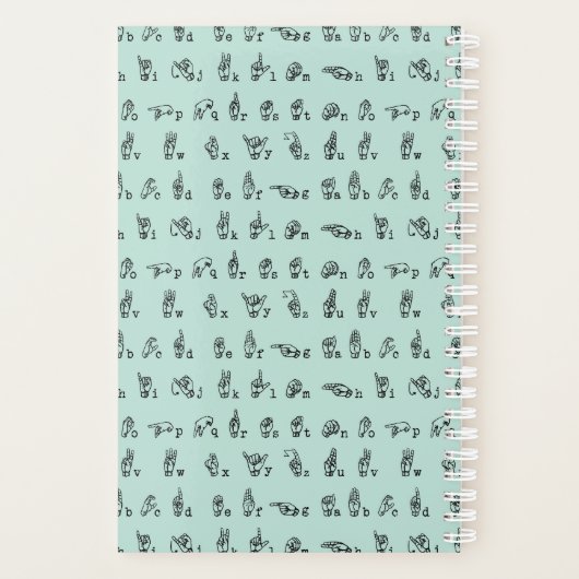 ASL Jade // American Sign Language Alphabet Planer (Rückseite)