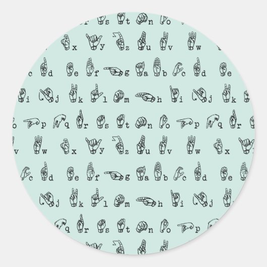 ASL Jade // American Sign Language Alphabet Runder Aufkleber (Vorderseite)
