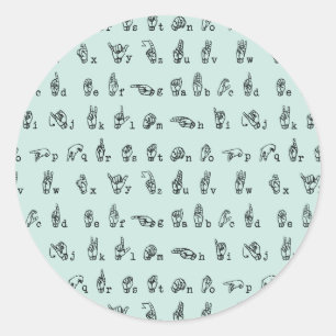 ASL Jade // American Sign Language Alphabet Runder Aufkleber