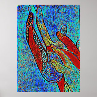 ASL Jesus verklebte Glaseffektposter Poster