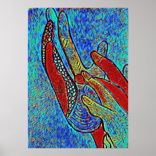 ASL Jesus verklebte Glaseffektposter Poster (Vorne)