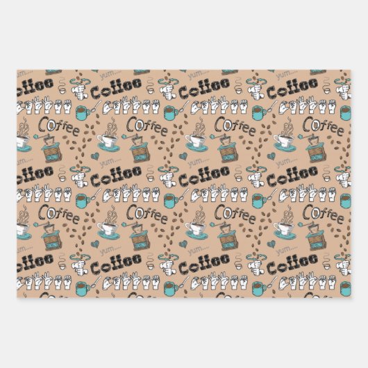 ASL Kaffee & Tee Geschenkpapier Set (Vorderseite)