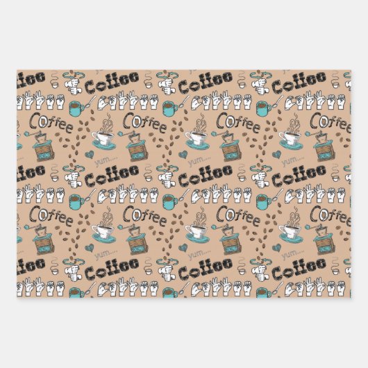 ASL Kaffee & Tee Geschenkpapier Set (Vorderseite)