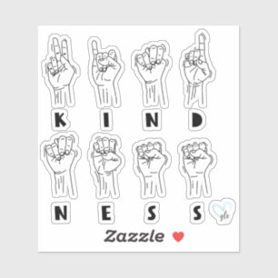 ASL Kindness Hand Sign Language © GraphicLoveShop Aufkleber