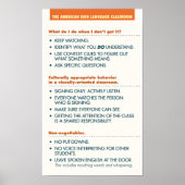 ASL Klassenrichtlinien. Plakat (helles bkgd) (Vorne)