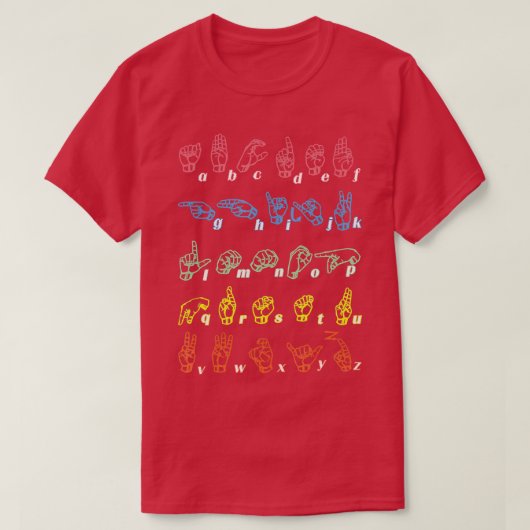 ASL Lehrer Hand Alphabet Learning T-Shirt (Design vorne)