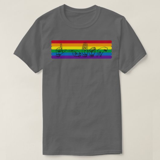 ASL LGBTQ Rainbow T-Shirt (Design vorne)